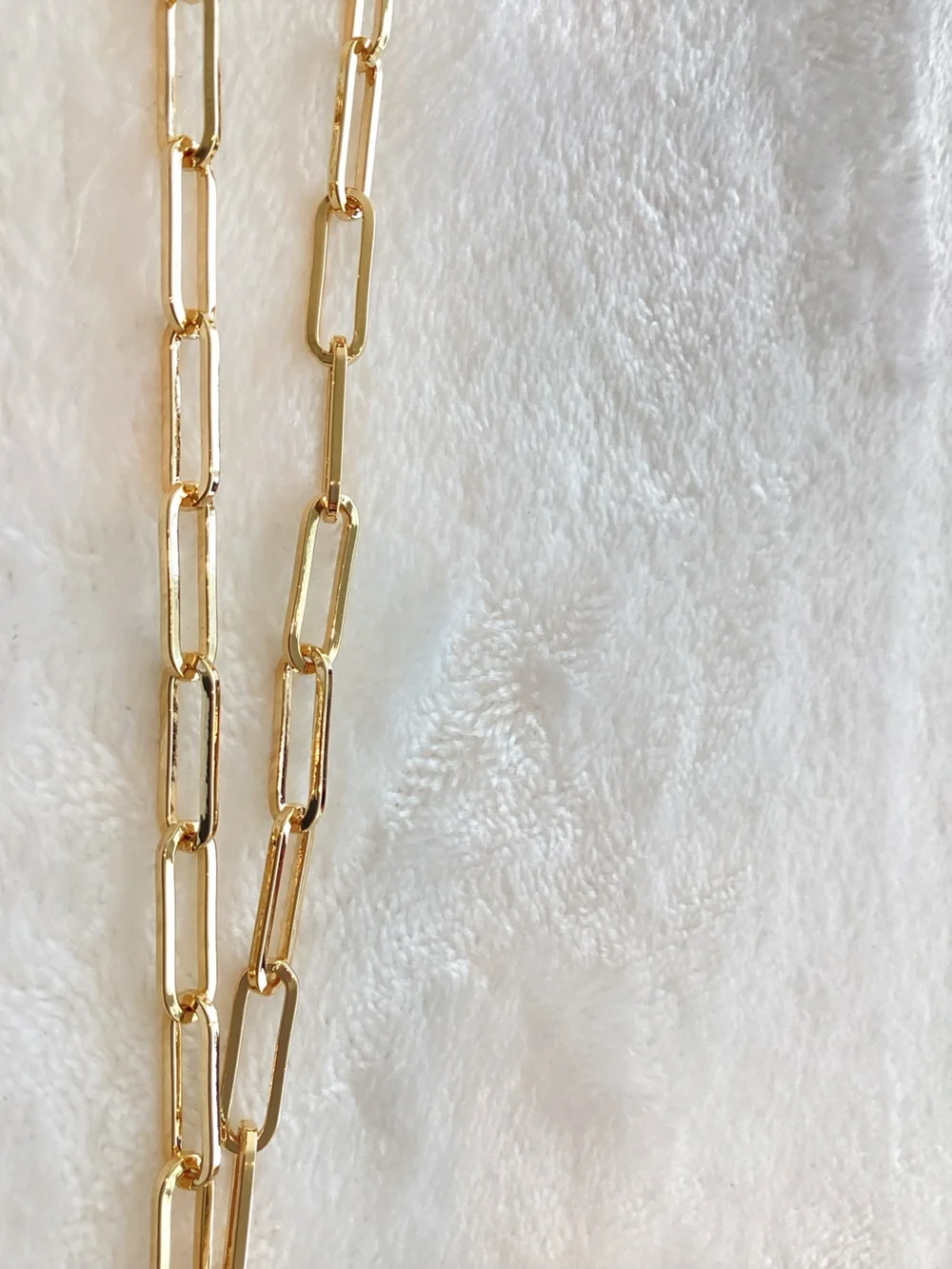 Anthropologie Gold Plated Pendant Necklace Clear Stone New 16” Link Chain